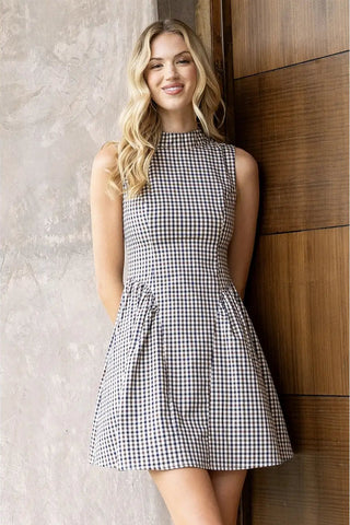 COUNTRY CLUB GINGHAM MINI DRESS