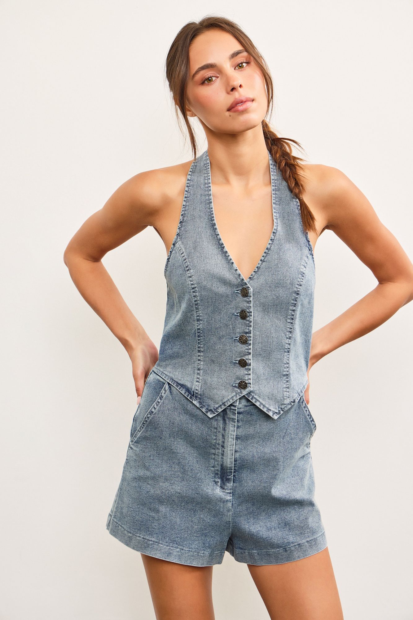 HALTER VEST ROMPER