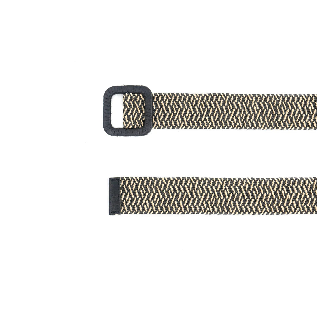 Black square ring with gold pattern on a white background