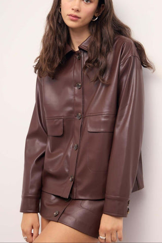 SIGRID FAUX LEATHER MINI SKIRT