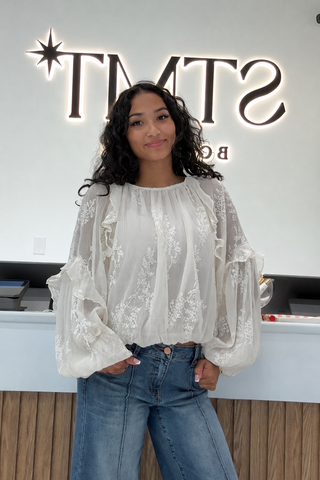 EMBROIDERED WOVEN BLOUSE
