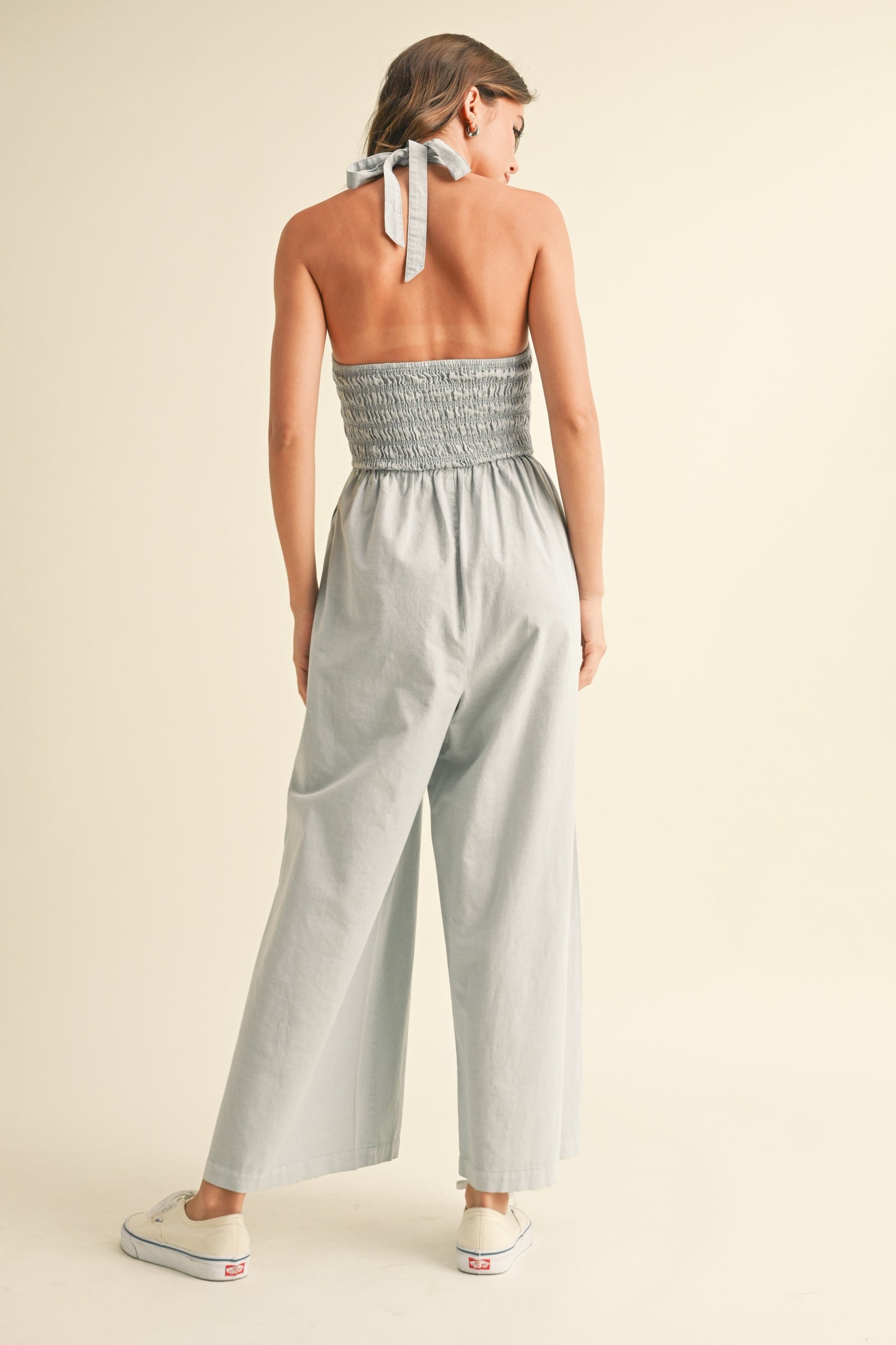 Dye & Wash Viscose Smocked Top Back View