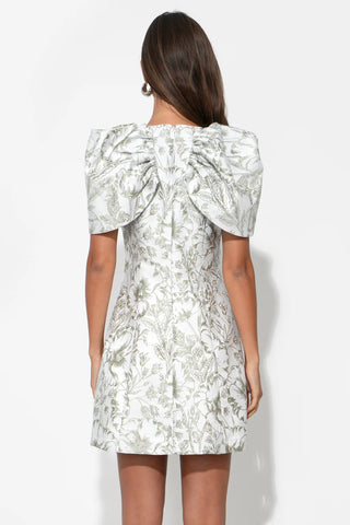 VIVIAN CAPE JACQUARD MINI DRESS