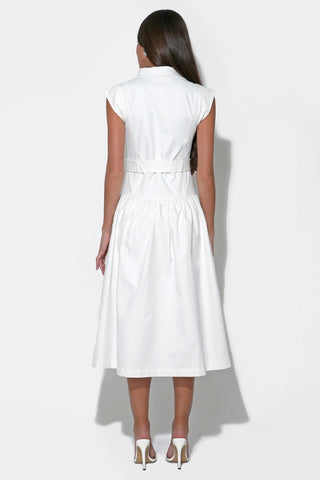 OLIVIA BUTTON UP BELTED SHIRT MIDI DRESS