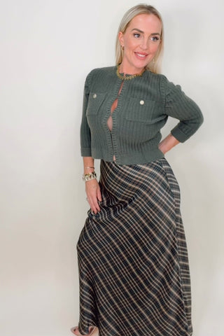 MEADOW SKIRT IN GREEN PLAID