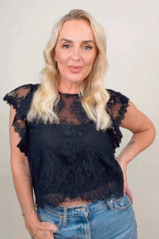 HEIRLOOM LACE BLOUSE IN BLACK