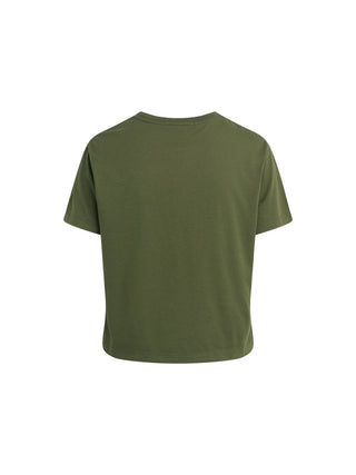 Green t-shirt on a white background