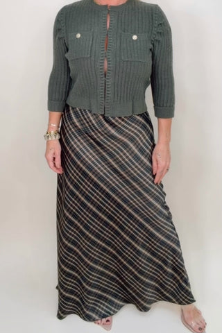 MEADOW SKIRT IN GREEN PLAID