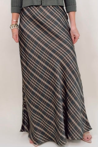 MEADOW SKIRT IN GREEN PLAID
