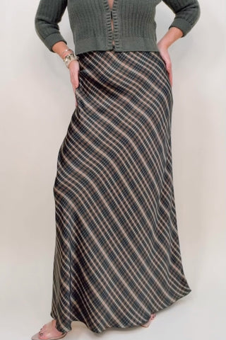 MEADOW SKIRT IN GREEN PLAID