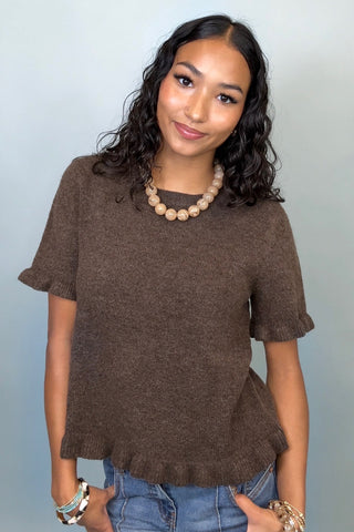 EVERLY RUFFLE KNIT TOP