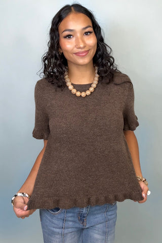 EVERLY RUFFLE KNIT TOP