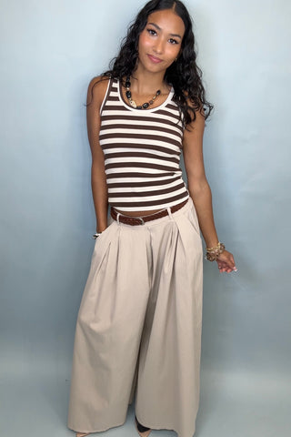 WIDE LEG PLAZZO PANT WITH TWIST BELT