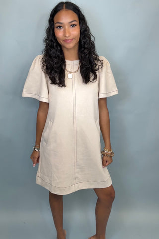 IVORY LANE SUEDE SHIFT DRESS