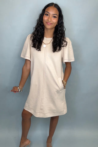 IVORY LANE SUEDE SHIFT DRESS