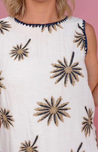 GOLDEN PALMS SHIFT DRESS