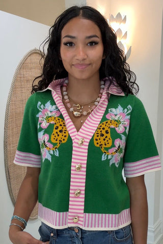 WILD SIDE TIGER PRINT CARDIGAN