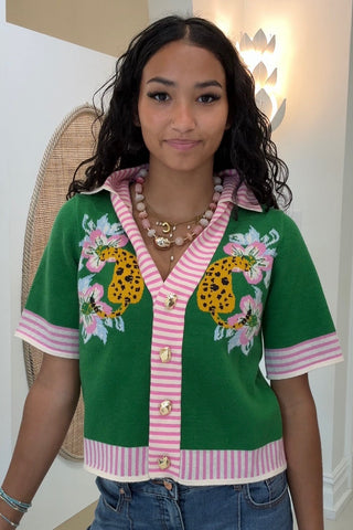 WILD SIDE TIGER PRINT CARDIGAN