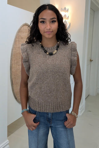 SIENNA RUFFLE SHOULDER KNIT