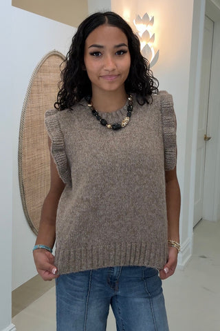 SIENNA RUFFLE SHOULDER KNIT