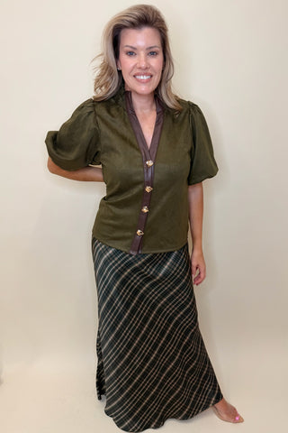 WILLOW BUTTON DOWN SHORT SLEEVE BLOUSE