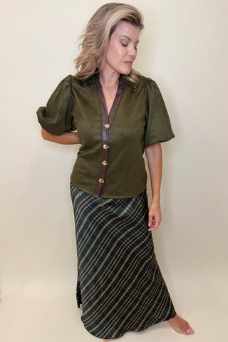 WILLOW BUTTON DOWN SHORT SLEEVE BLOUSE