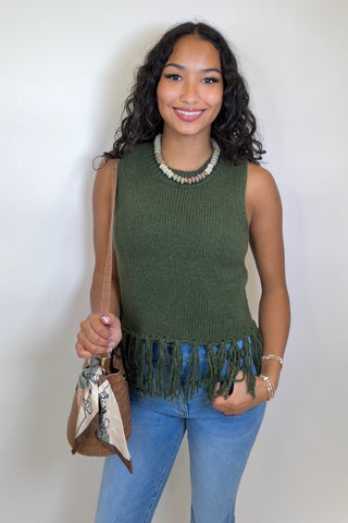 MARGOT SLEEVELESS FRINGE TOP