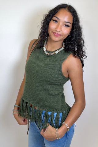 MARGOT SLEEVELESS FRINGE TOP