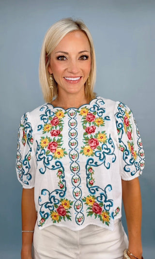 GARDEN PARTY SCALLOP TOP