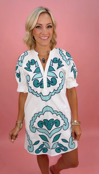 EMERALD COAST EMBROIDERED DRESS
