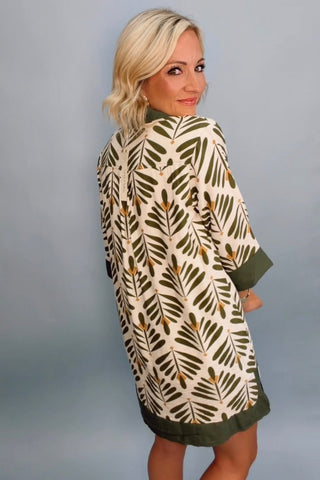 HALF SLEEVE PRINTED MINI DRESS WITH POCKETS