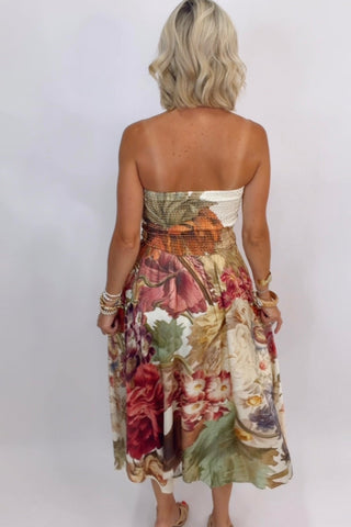 JOSEPHINE STRAPLESS MIDI DRESS