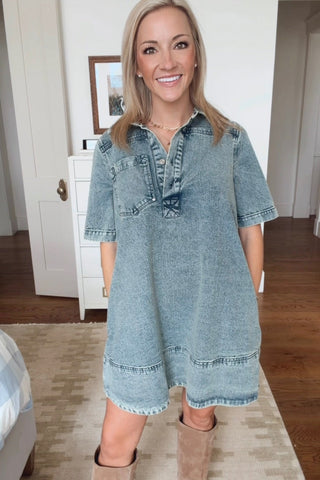 BLUE HORIZON DENIM DRESS