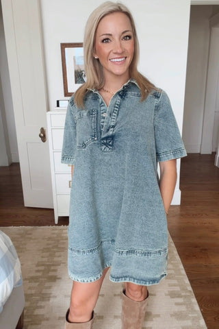 BLUE HORIZON DENIM DRESS