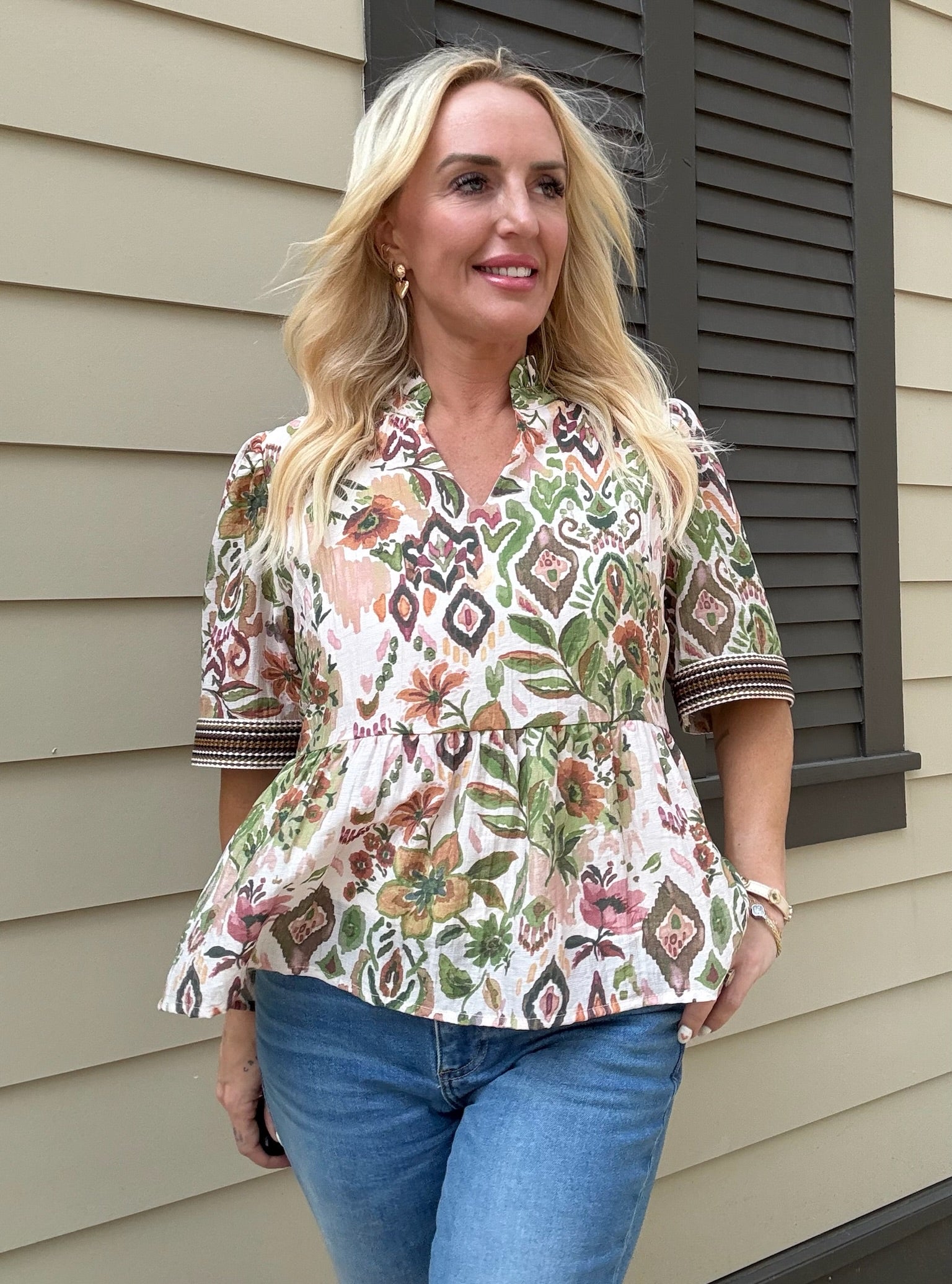 Experience effortless sophistication with STMT Boutique's Camila Woven Top