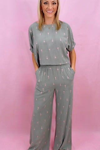 SAGE LINEN WIDE LEG PANTS