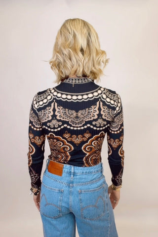 NICOLE BLACK JERSEY BODYSUIT