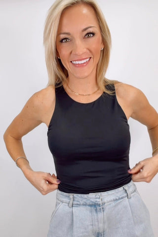 MARIA SIGNATURE SECOND SKIN TANK TOP W/ BRA CUPS