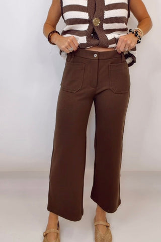 KNIT STRAIGHT LEG TROUSERS