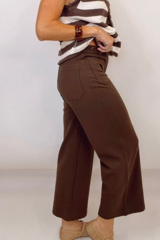 KNIT STRAIGHT LEG TROUSERS
