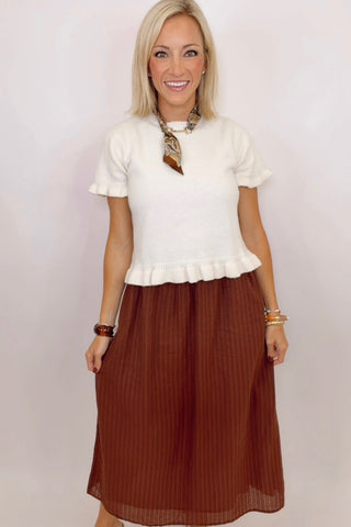 HARPER RUFFLE HEM SWEATER
