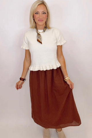 HARPER RUFFLE HEM SWEATER