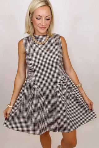 COUNTRY CLUB GINGHAM MINI DRESS