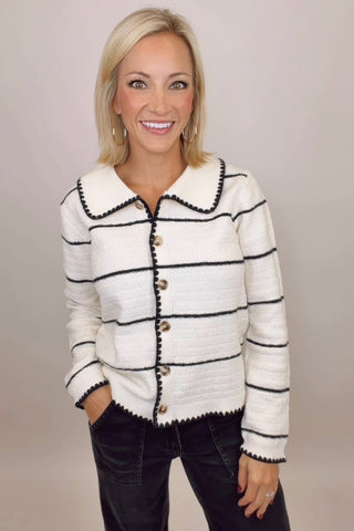 PARIS STRIPE CARDIGAN