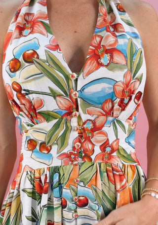 COCKTAIL OFF-WHITE MAXI DRESS