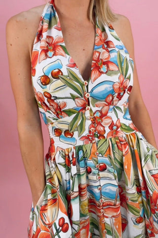 COCKTAIL OFF-WHITE MAXI DRESS