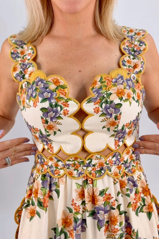 HILO STRIPES SAND MIDI DRESS