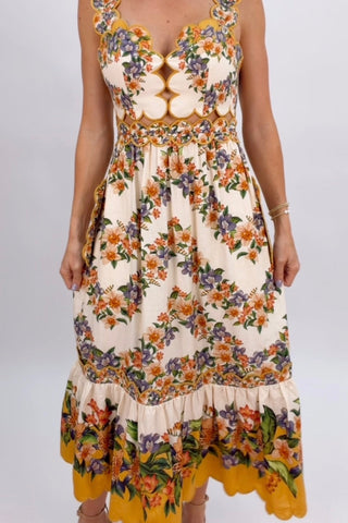 HILO STRIPES SAND MIDI DRESS