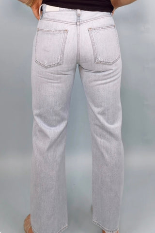 LEXI MID RISE BOWED STRAIGHT JEAN