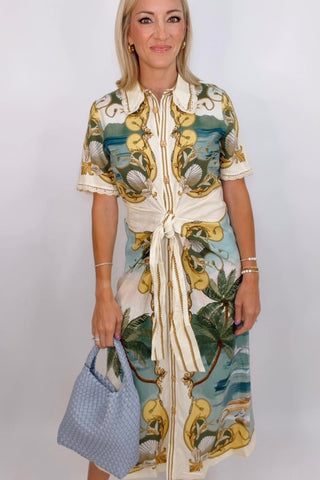 ROYAL SEA MULTICOLOR MIDI DRESS